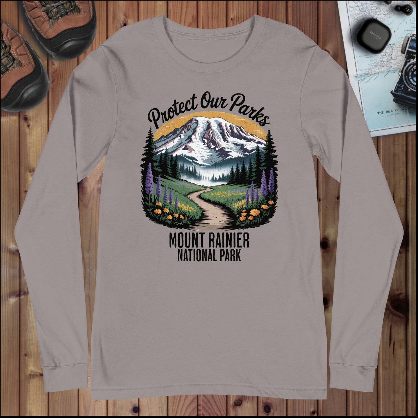Protect Our Parks Rainier Long Sleeve T-shirt - Parks ApparelLong - sleeve