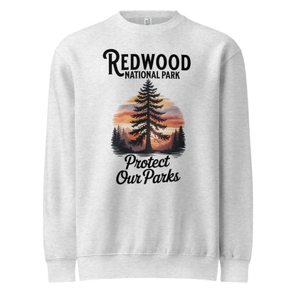 Protect Our Parks Redwood crewneck sweatshirt shown in lifestyle or modeled setting