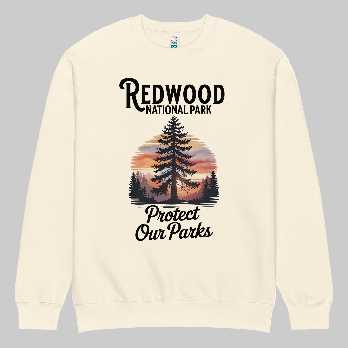 Protect Our Parks Redwood crewneck sweatshirt shown in lifestyle or modeled setting