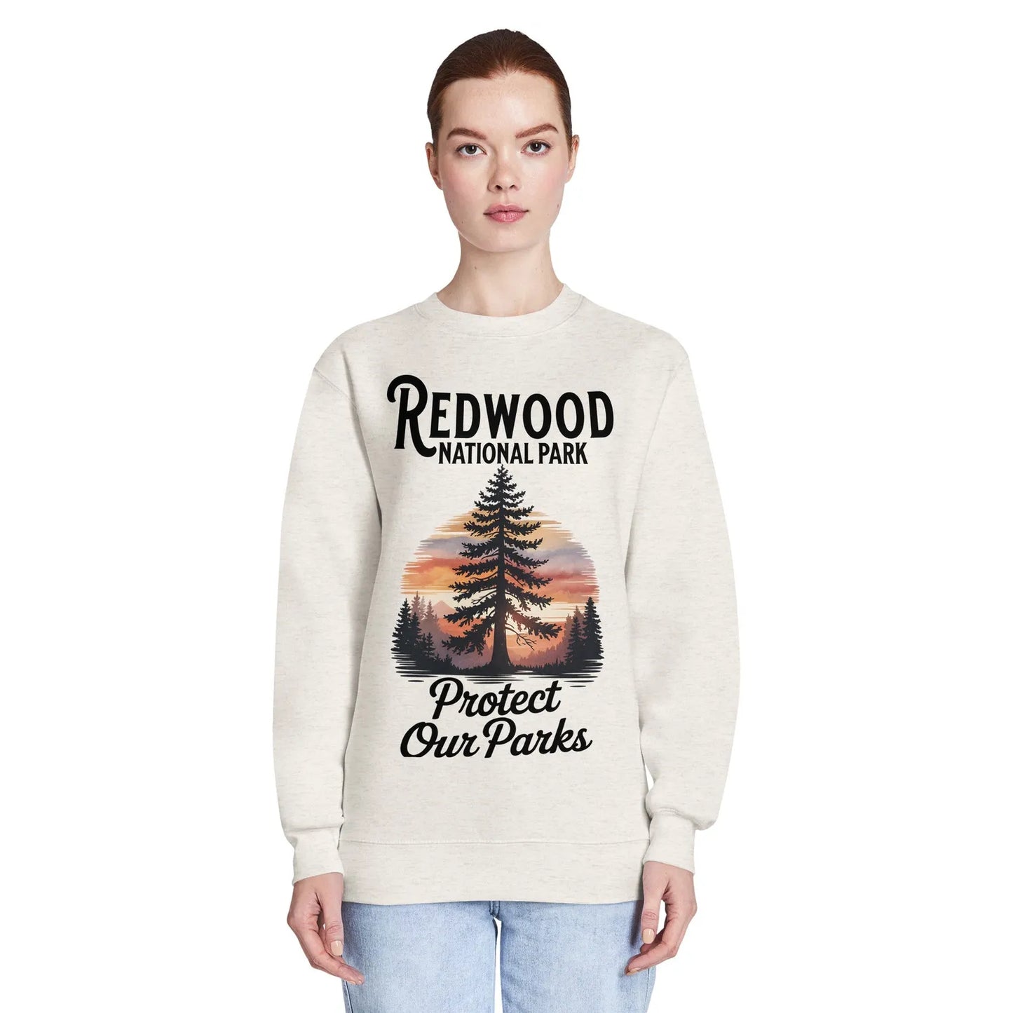 Protect Our Parks Redwood crewneck sweatshirt alternate apparel color or product angle