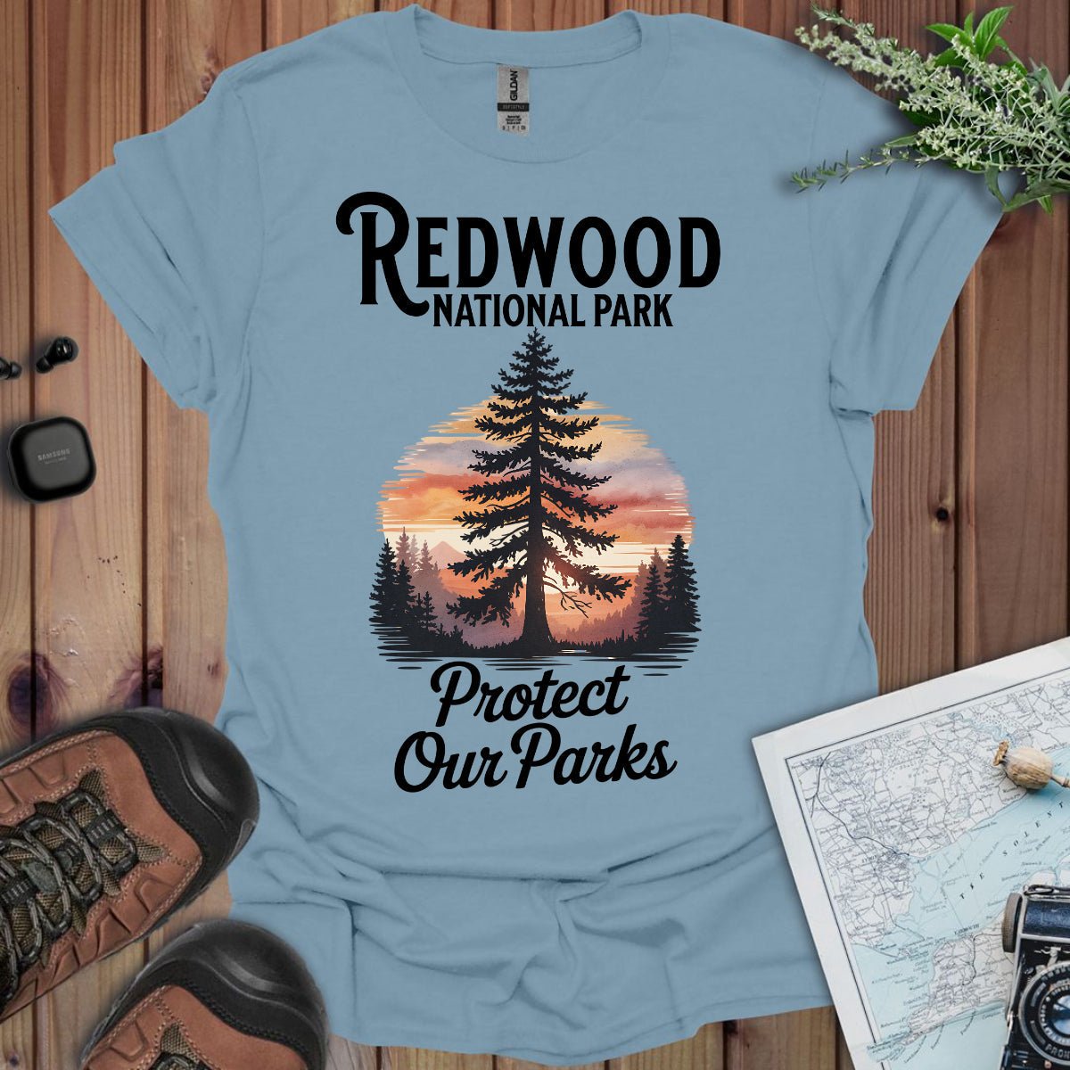Protect Our Parks Redwood graphic t-shirt alternate apparel color or angle