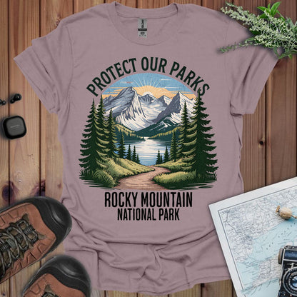 Protect Our Parks Rocky Mountain graphic t-shirt alternate apparel color or angle