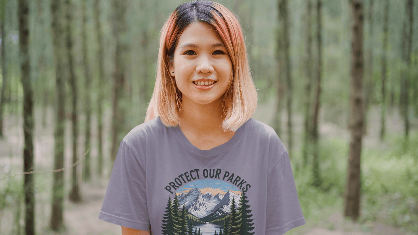 Protect Our Parks Rocky Mountain graphic t-shirt detail or alternate product view