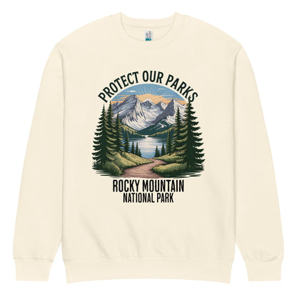 Protect Our Parks Rocky Mountains crewneck sweatshirt shown in lifestyle or modeled setting