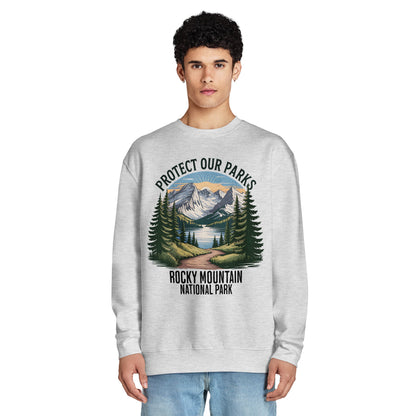 Protect Our Parks Rocky Mountains crewneck sweatshirt alternate apparel color or product angle