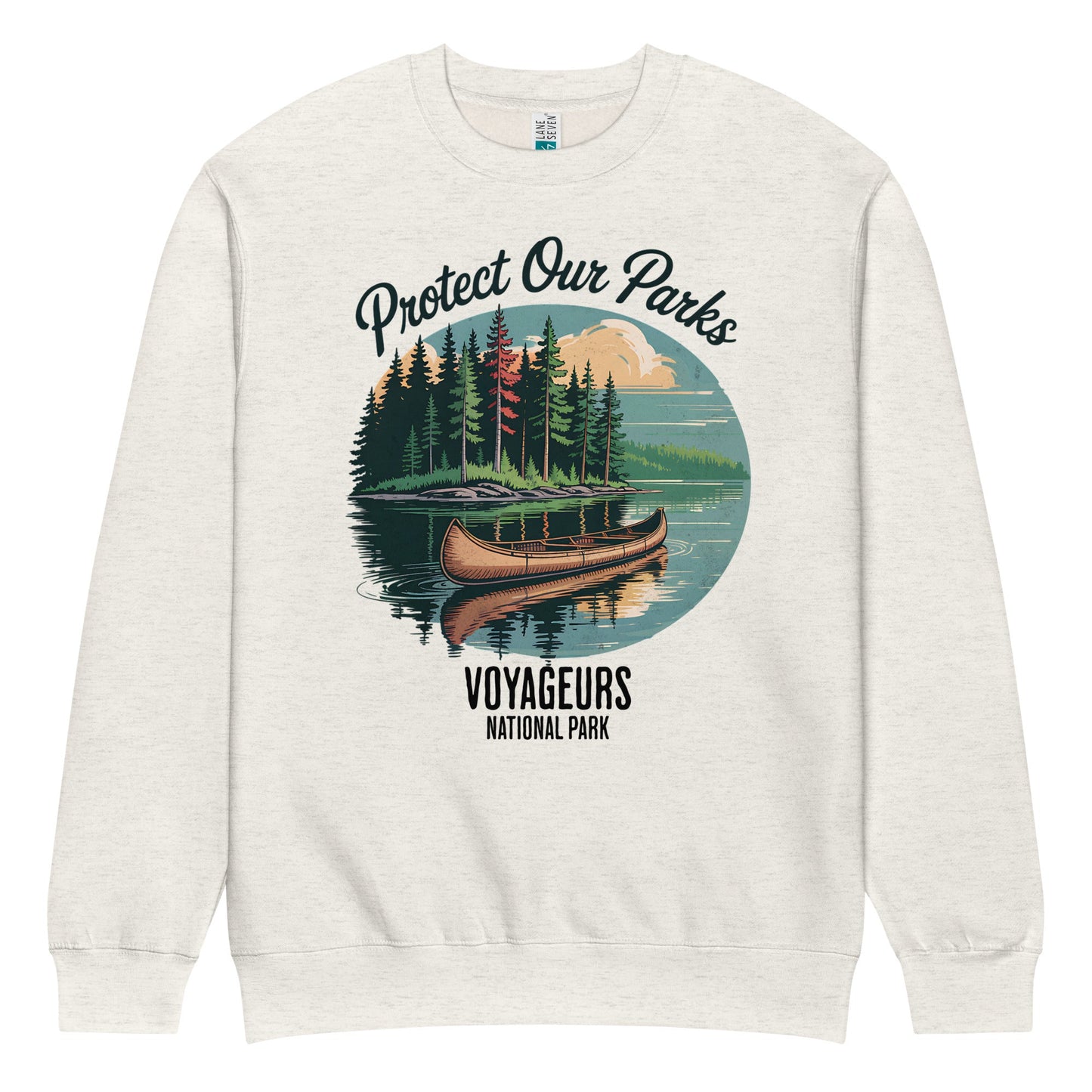 Protect Our Parks Voyageurs crewneck sweatshirt shown in lifestyle or modeled setting