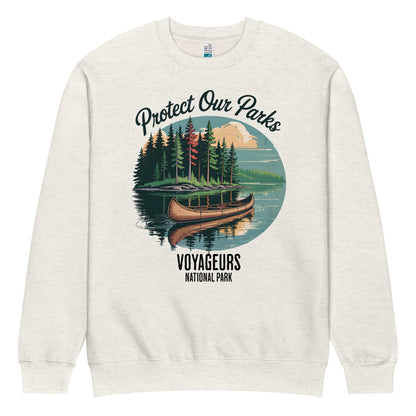 Protect Our Parks Voyageurs crewneck sweatshirt shown in lifestyle or modeled setting