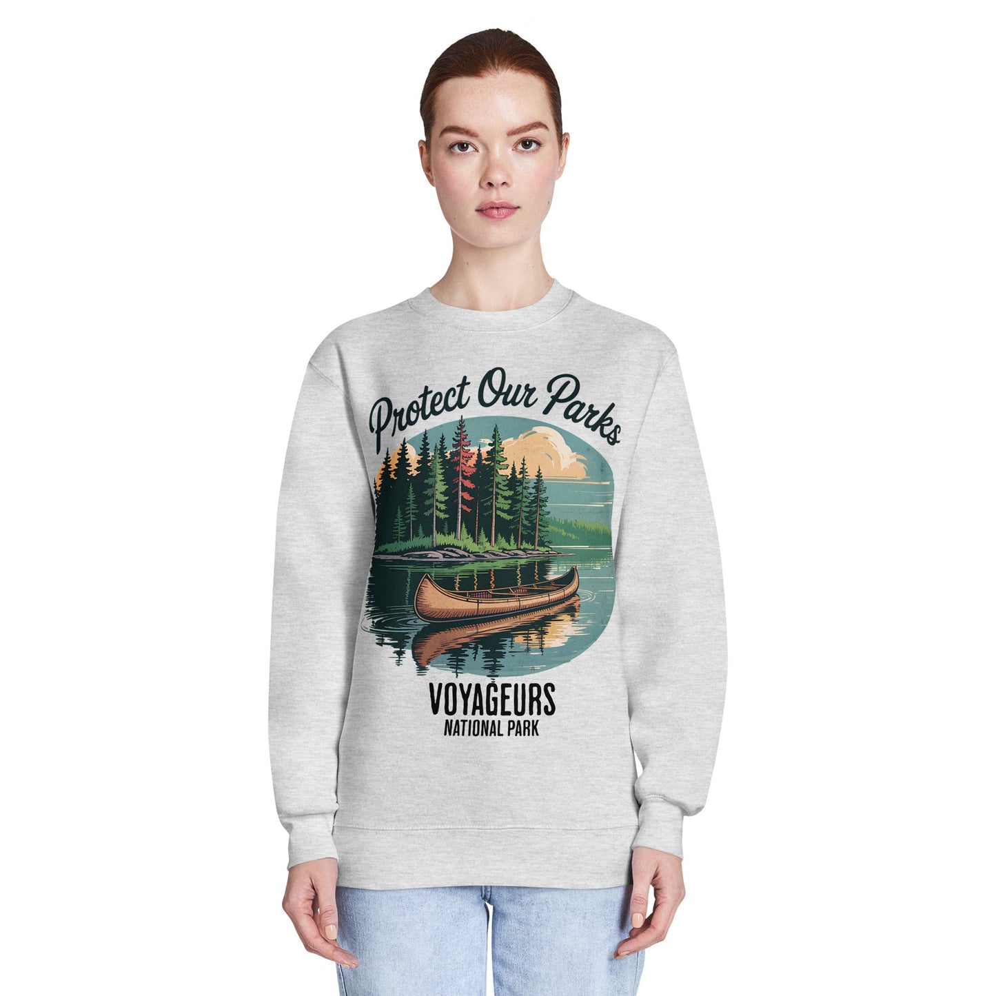 Protect Our Parks Voyageurs crewneck sweatshirt alternate apparel color or product angle