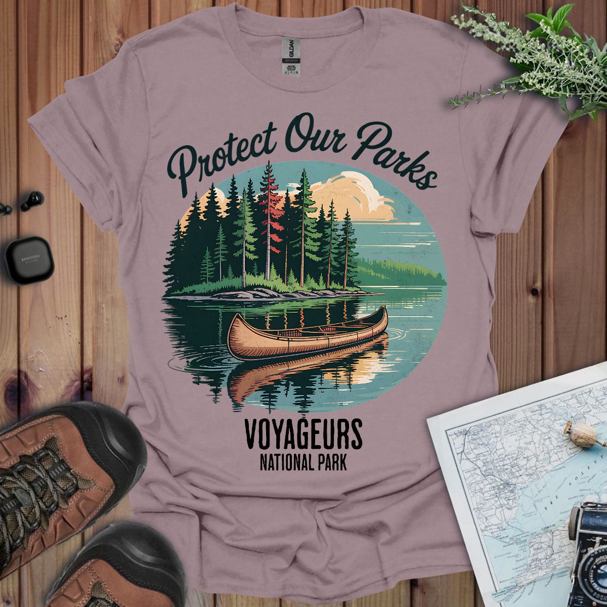 Protect Our Parks Voyageurs graphic t-shirt alternate apparel color or angle