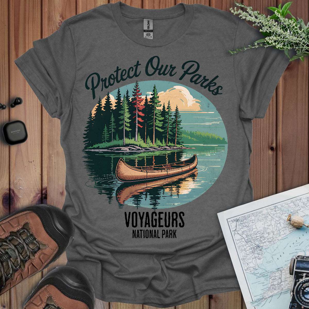 Protect Our Parks Voyageurs graphic t-shirt alternate apparel color or angle