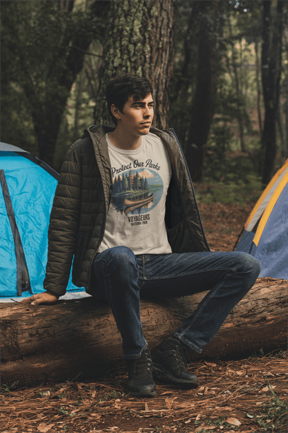 Protect Our Parks Voyageurs graphic t-shirt detail or alternate product view