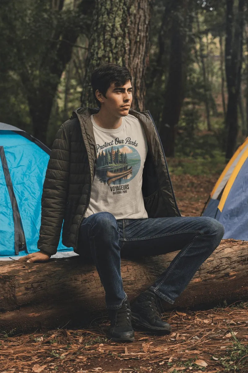 Protect Our Parks Voyageurs graphic t-shirt detail or alternate product view