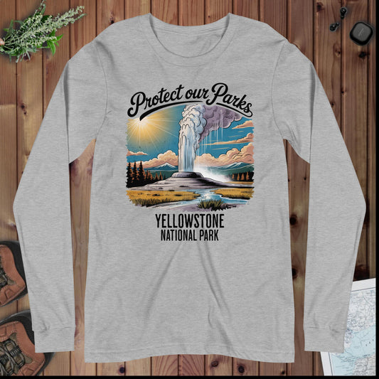 Protect Our Parks Yellowstone Long Sleeve T-shirt - Parks ApparelLong - sleeve