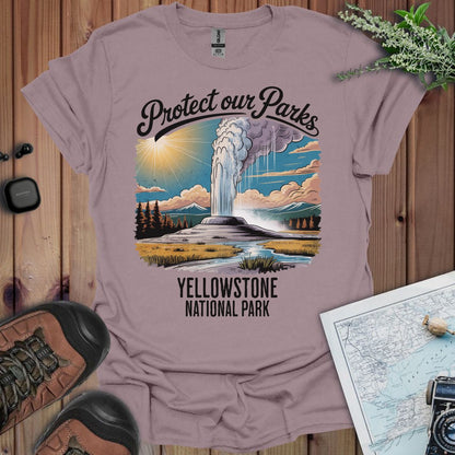 Protect Our Parks Yellowstone graphic t-shirt detail or alternate product view