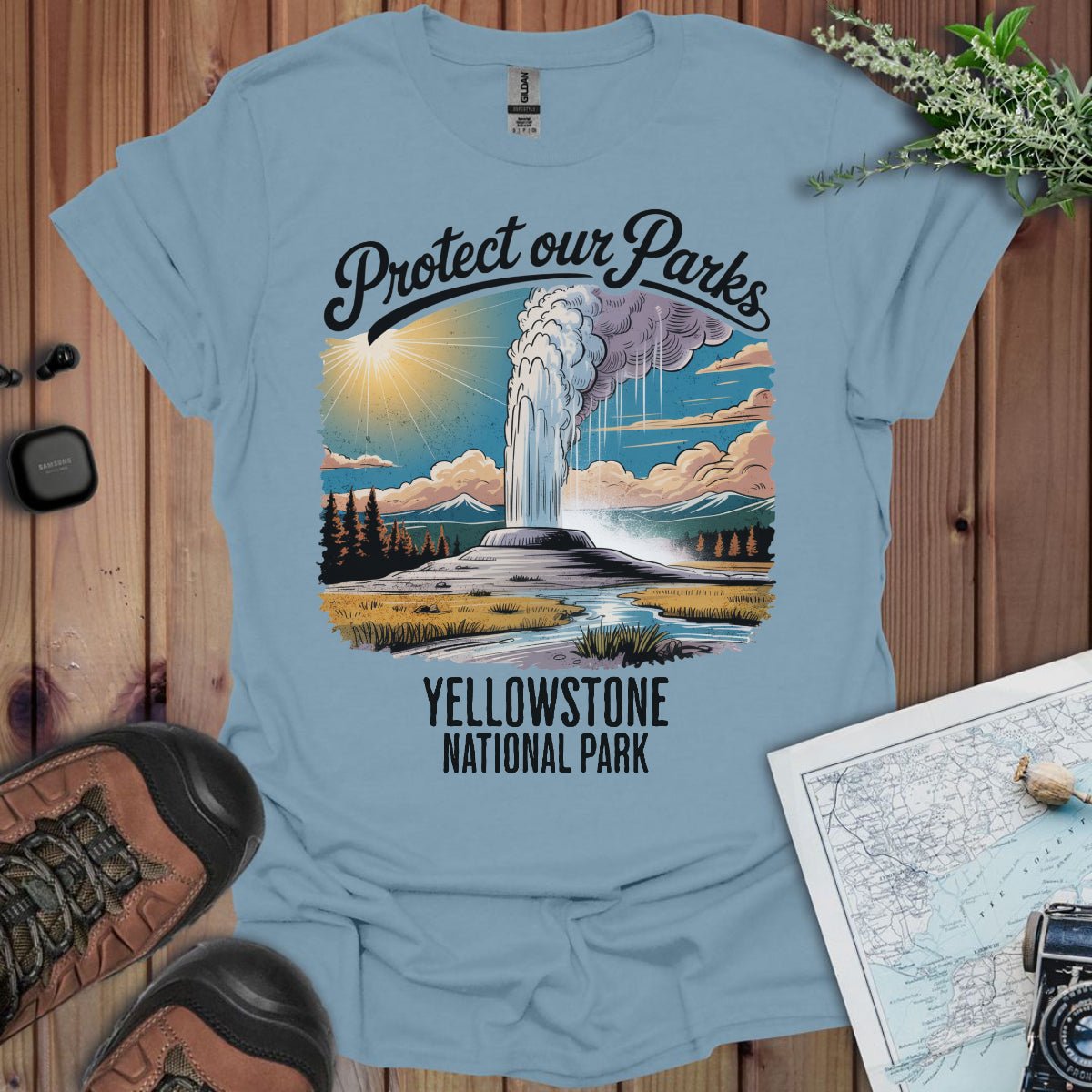 Protect Our Parks Yellowstone graphic t-shirt alternate apparel color or angle