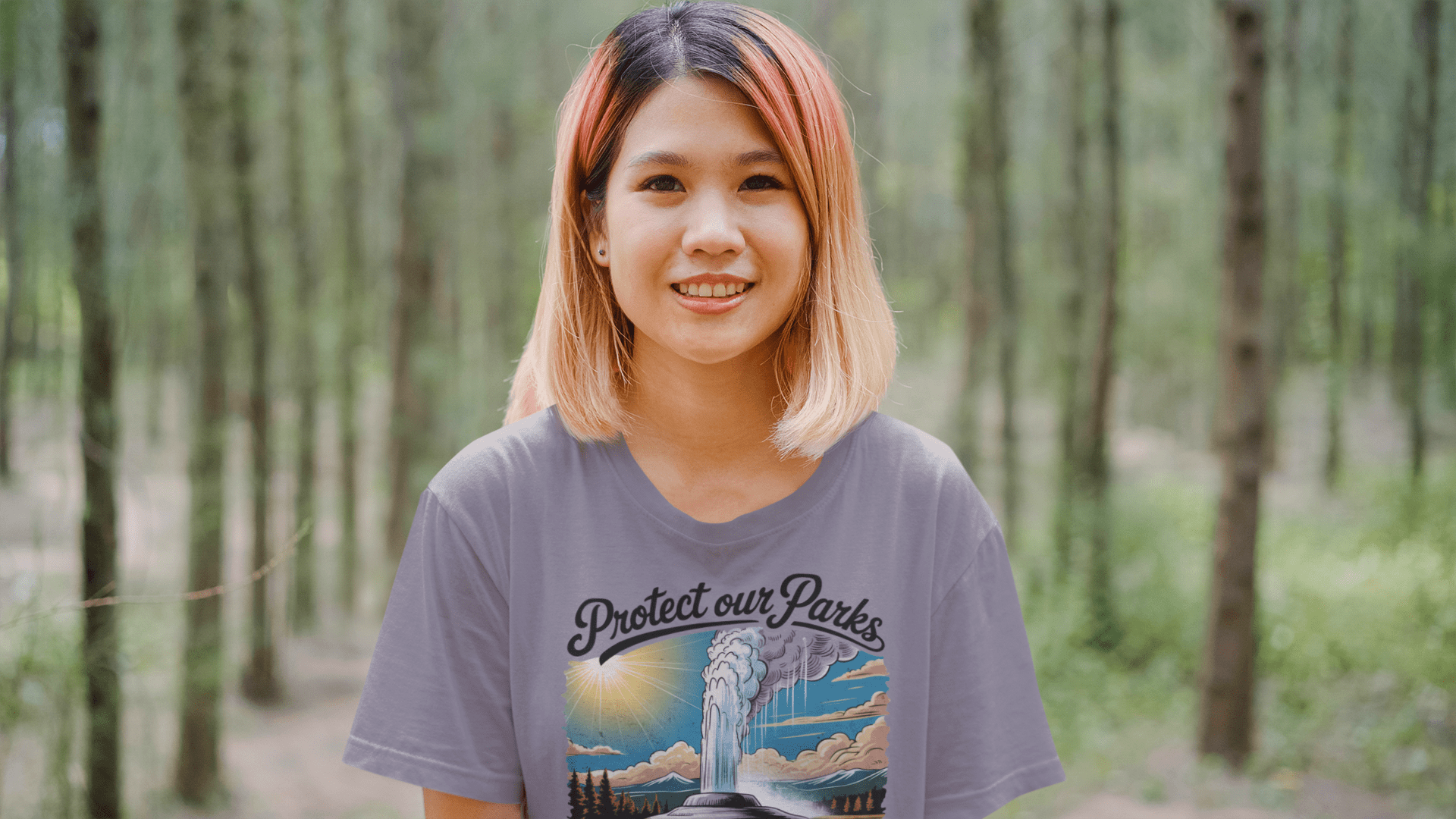 Protect Our Parks Yellowstone graphic t-shirt alternate apparel color or angle