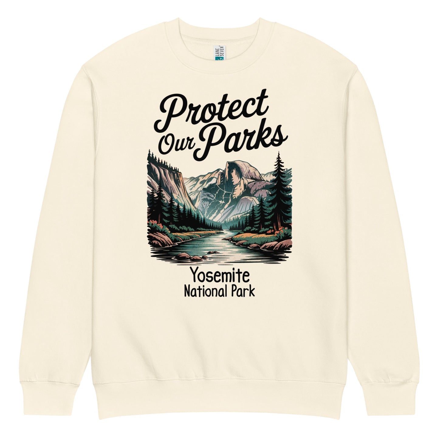 Protect Our Parks Yosemite crewneck sweatshirt shown in lifestyle or modeled setting