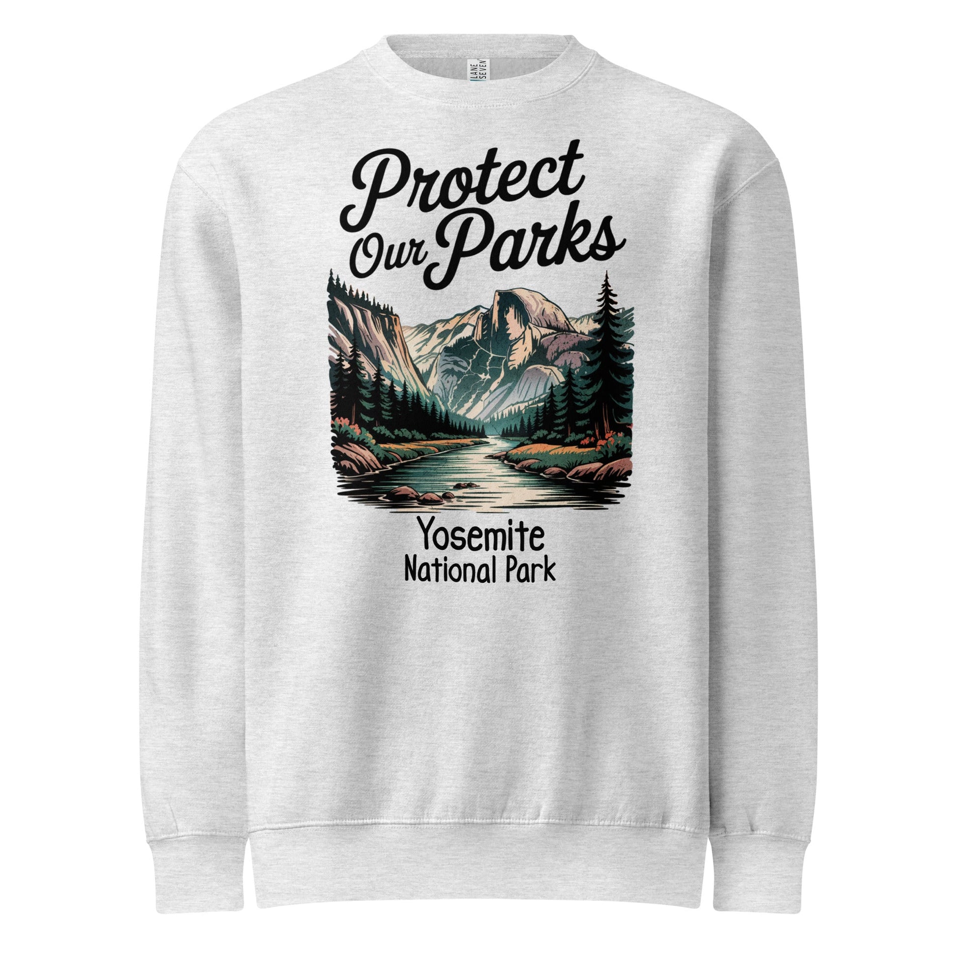 Protect Our Parks Yosemite crewneck sweatshirt alternate apparel color or product angle