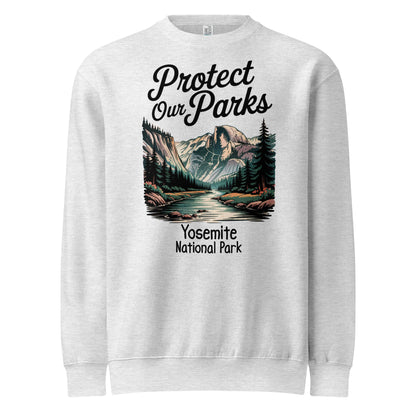 Protect Our Parks Yosemite crewneck sweatshirt alternate apparel color or product angle