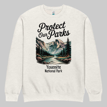Protect Our Parks Yosemite crewneck sweatshirt shown in lifestyle or modeled setting