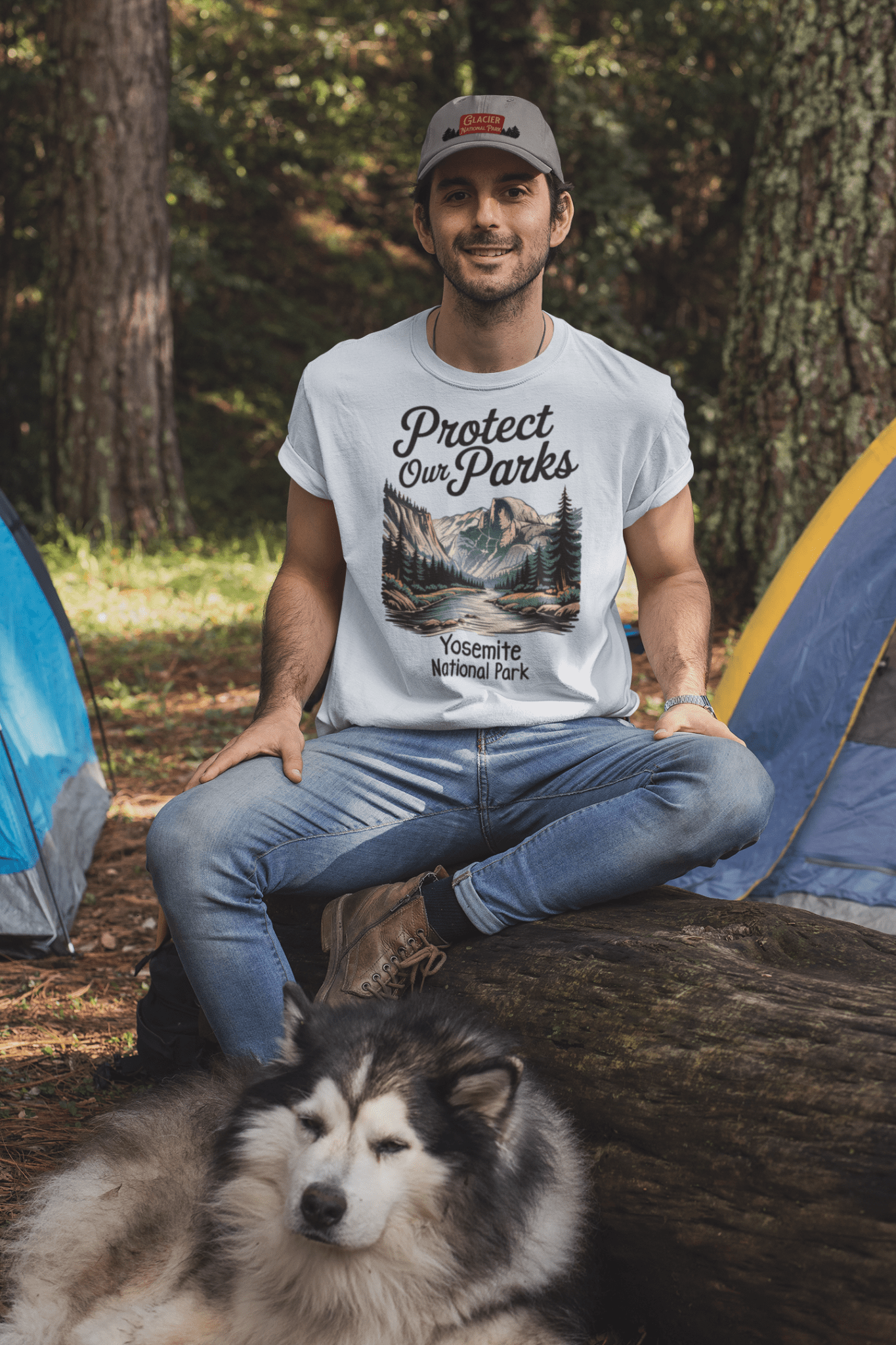 Protect Our Parks Yosemite Half Dome graphic t-shirt detail or alternate product view