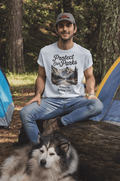Protect Our Parks Yosemite Half Dome graphic t-shirt detail or alternate product view