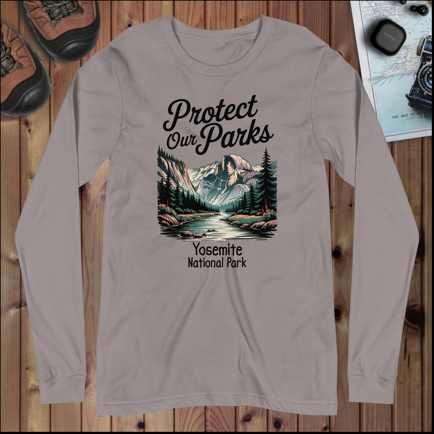 Protect Our Parks Yosemite Valley Long Sleeve T-shirt - Parks ApparelLong - sleeve