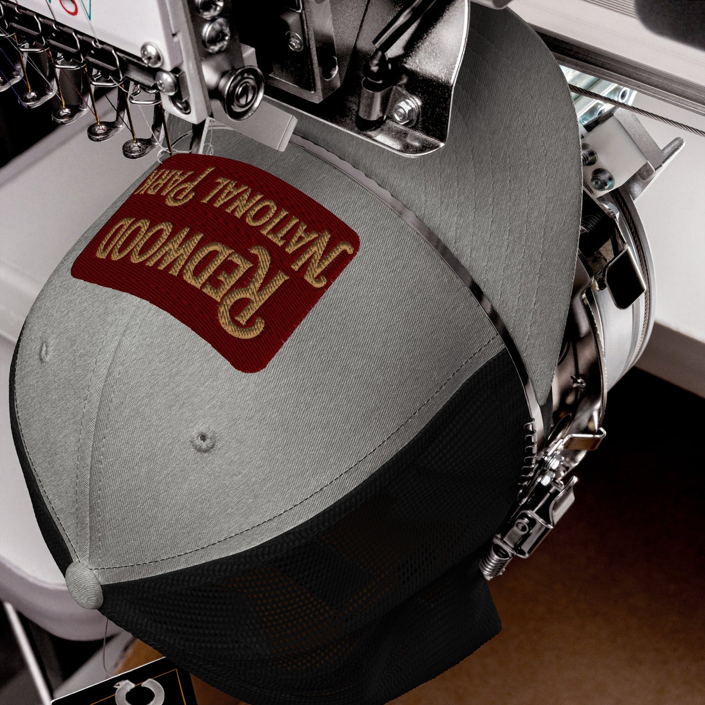 Redwood embroidered National Park trucker hat detail or alternate product view