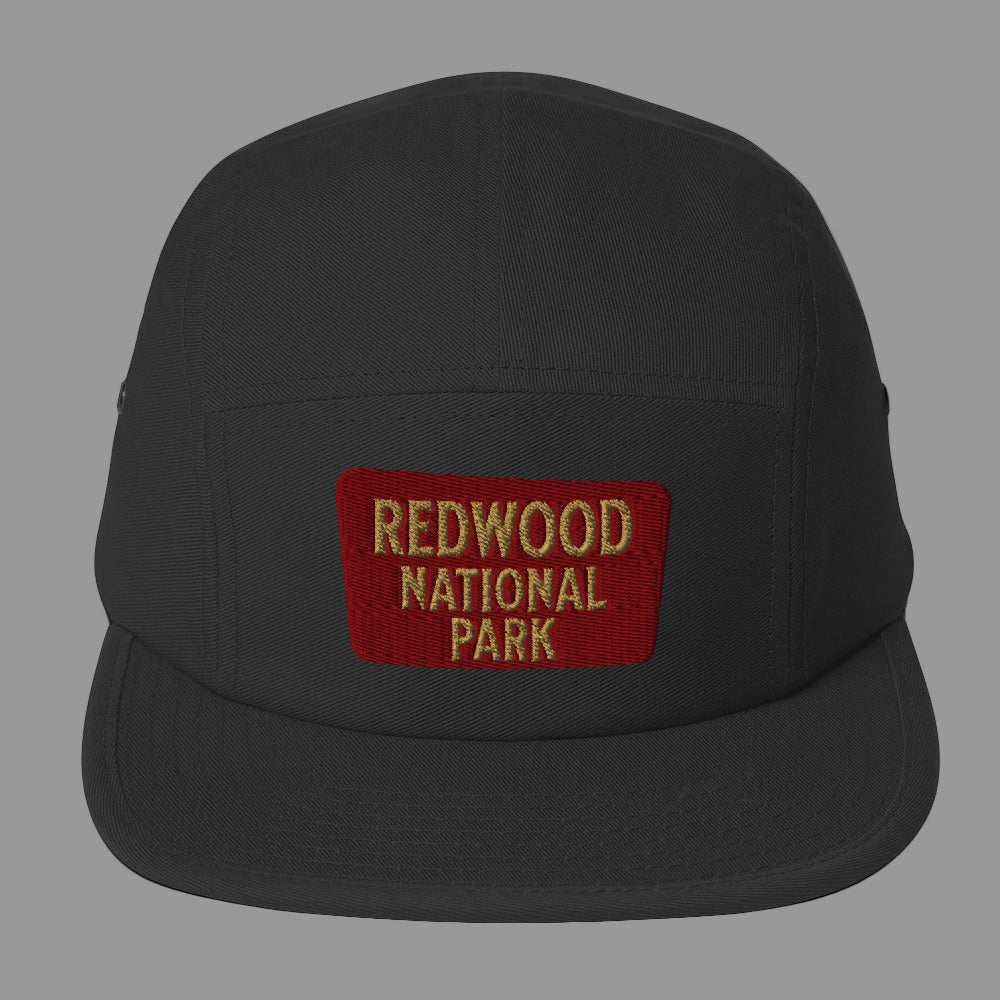 Redwood National Park 5-panel hat shown in lifestyle or modeled setting