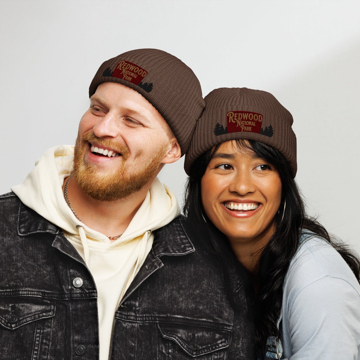 Redwood National Park embroidered beanie shown in lifestyle or modeled setting