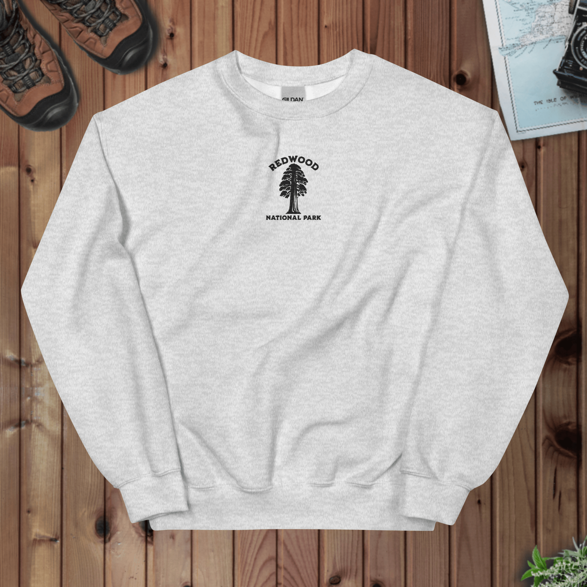 Redwood National Park Embroidered Tree Chest Crewneck Sweatshirt - Parks ApparelSweatshirt