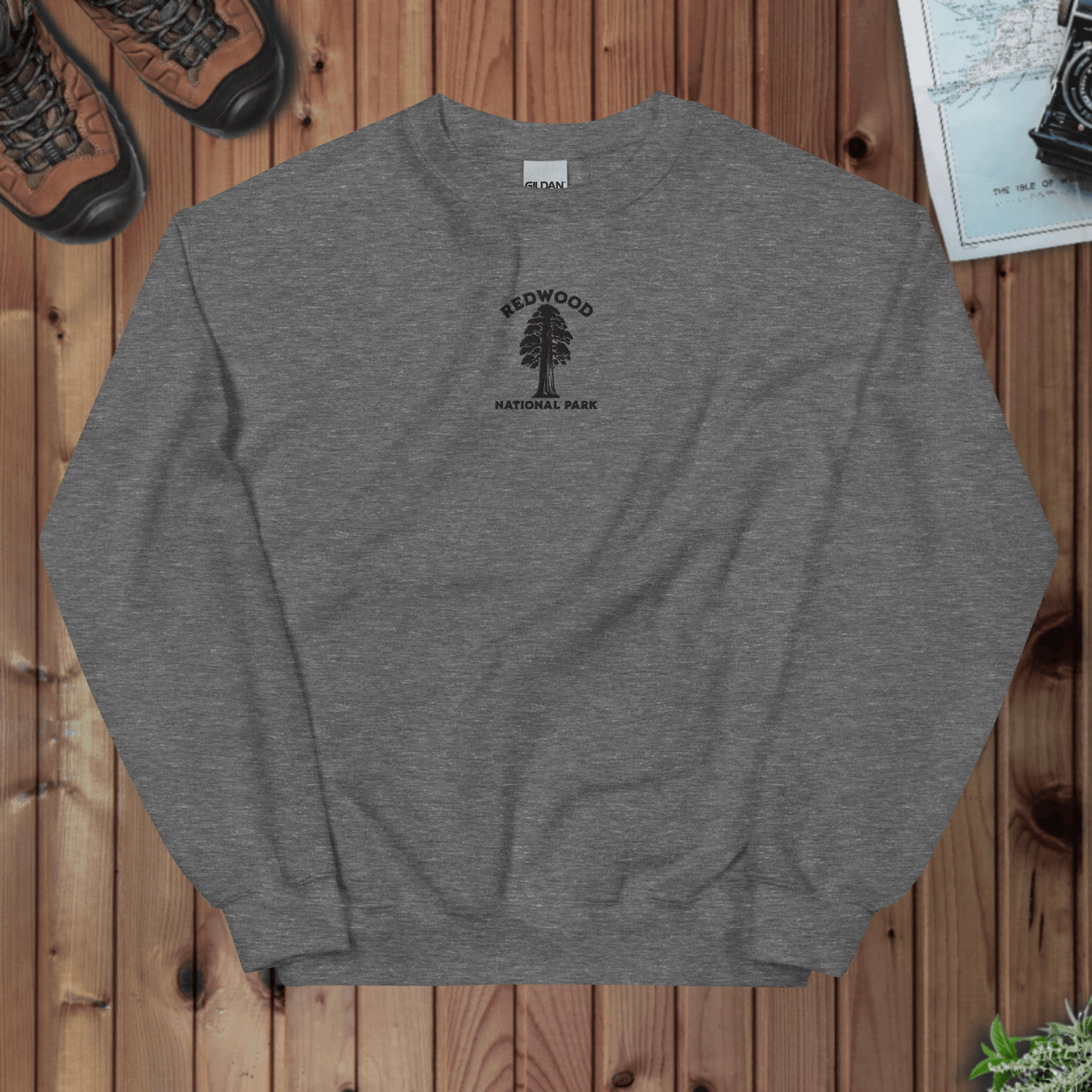 Redwood National Park Embroidered Tree Chest Crewneck Sweatshirt - Parks ApparelSweatshirt