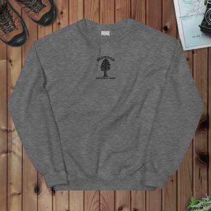 Redwood National Park Embroidered Tree Chest Crewneck Sweatshirt - Parks ApparelSweatshirt