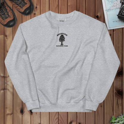 Redwood National Park Embroidered Tree Chest Crewneck Sweatshirt - Parks ApparelSweatshirt