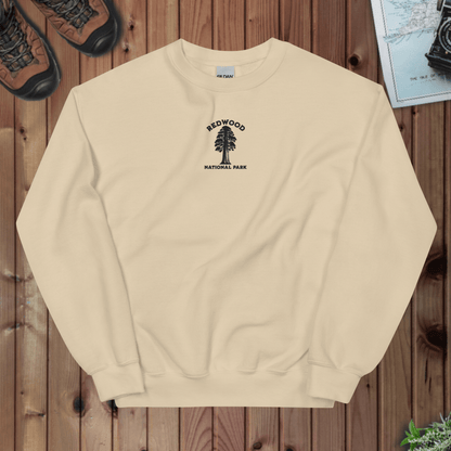 Redwood National Park Embroidered Tree Chest Crewneck Sweatshirt - Parks ApparelSweatshirt