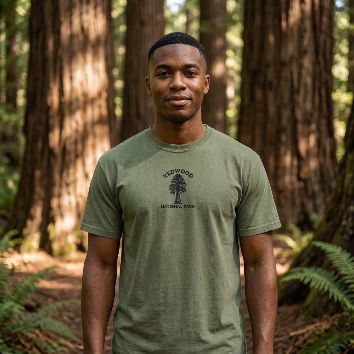 Redwood National Park premium embroidered t-shirt alternate apparel color or product angle