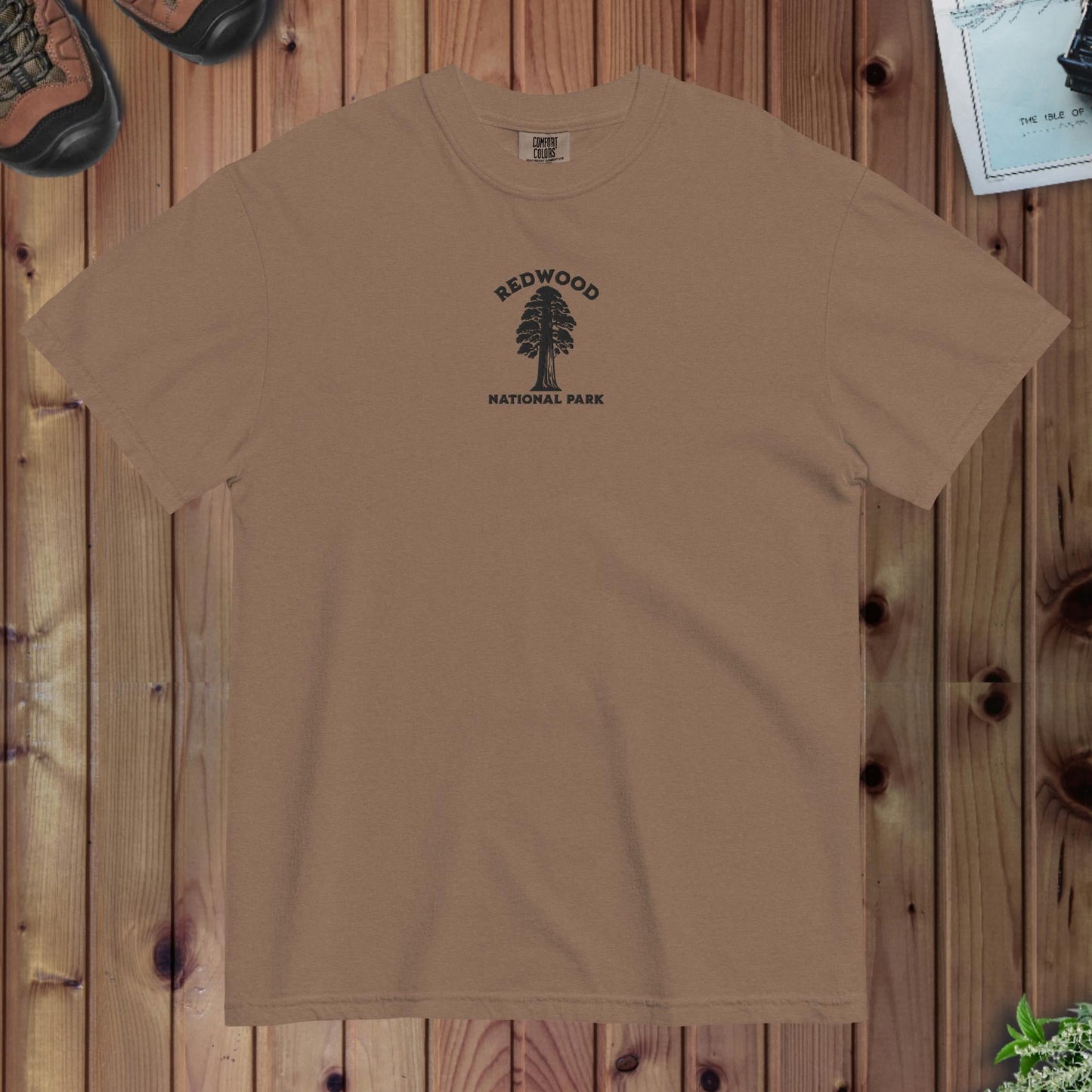 Redwood National Park premium embroidered t-shirt shown in lifestyle or modeled setting