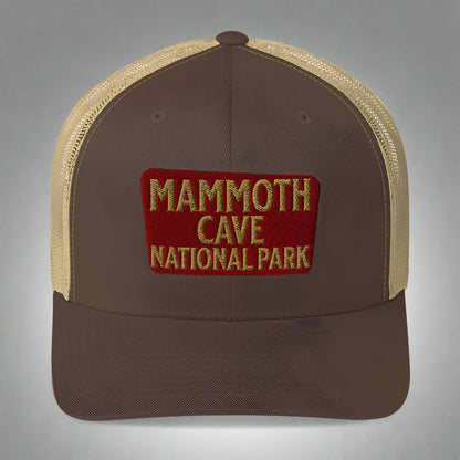Mammoth Cave National Park Embroidered Trucker Hat hat Park Service Apparel Brown/ Khaki