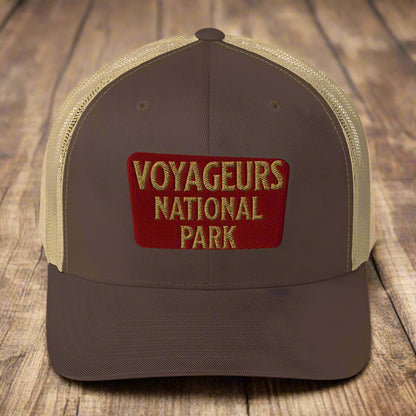Voyageurs National Park Embroidered Trucker Hat hat Park Service Apparel Brown/ Khaki