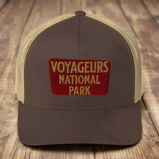 Voyageurs National Park Embroidered Trucker Hat hat Park Service Apparel Brown/ Khaki