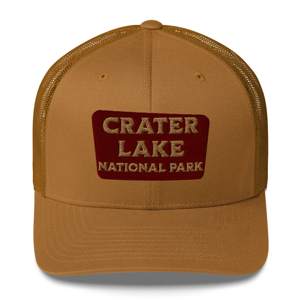 Crater Lake National Park Embroidered Trucker Hat hat Park Service Apparel Caramel