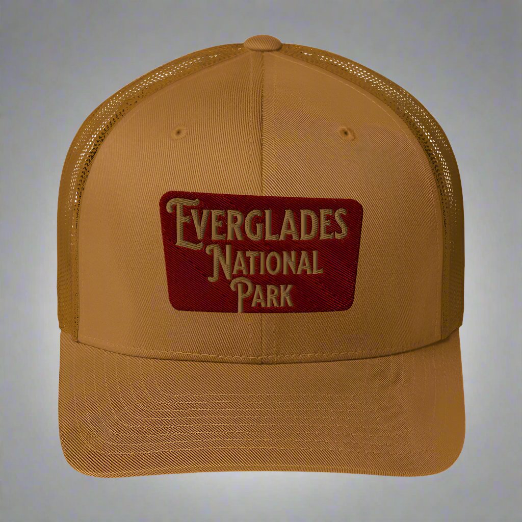 Everglades National Park Embroidered Trucker Hat hat Park Service Apparel Caramel