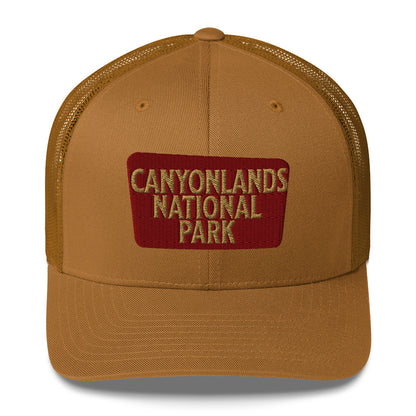 Canyonlands National Park Sign Embroidered Trucker Hat hat Park Service Apparel Caramel