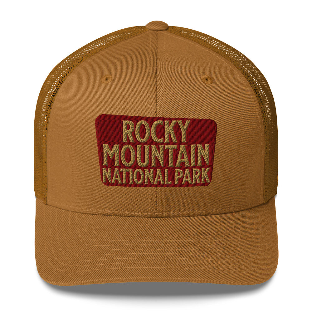 Rocky Mountain National Park Embroidered Trucker Hat hat Park Service Apparel Caramel