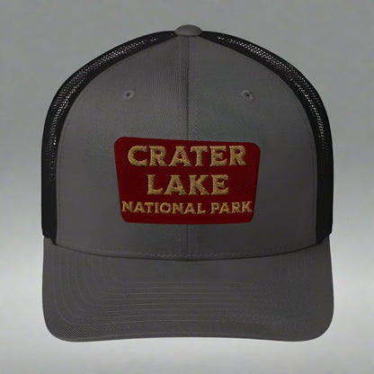 Crater Lake National Park Embroidered Trucker Hat hat Park Service Apparel Charcoal/ Black