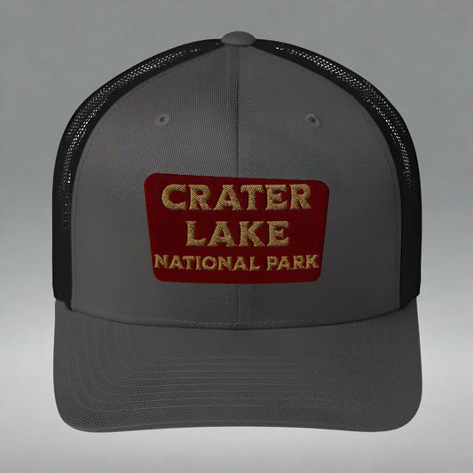 Crater Lake National Park Embroidered Trucker Hat hat Park Service Apparel Charcoal/ Black