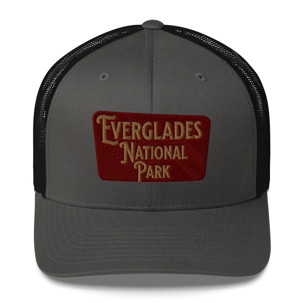Everglades National Park Embroidered Trucker Hat hat Park Service Apparel Charcoal/ Black