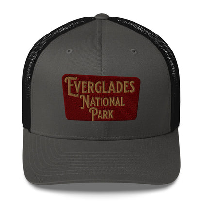 Everglades National Park Embroidered Trucker Hat hat Park Service Apparel Charcoal/ Black