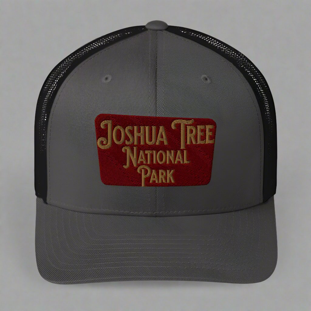 Joshua Tree National Park Embroidered Trucker Cap hat Park Service Apparel Charcoal/ Black