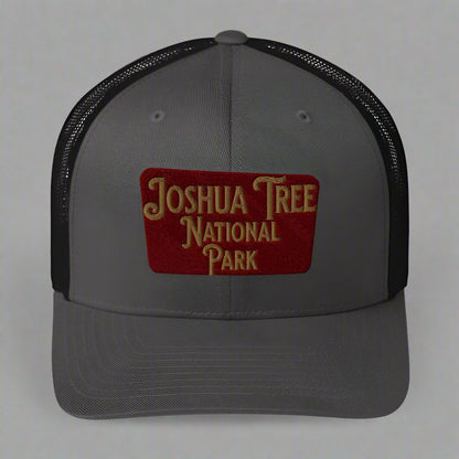 Joshua Tree National Park Embroidered Trucker Cap hat Park Service Apparel Charcoal/ Black